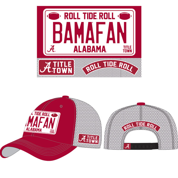 Bama Fan Unisex Alabama Crimson Tide Embroidered Trucker Hat in Crimson/Silver