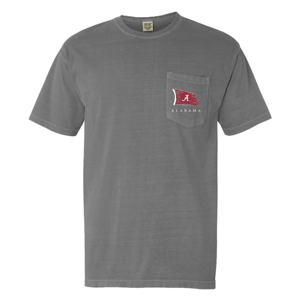 Flag Wave | Men's Alabama Crimson Tide T-Shirt | Grey
