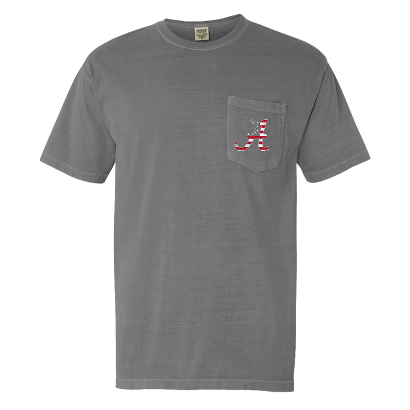 Wood Flag | Men's Alabama Crimson Tide T-Shirt | Grey