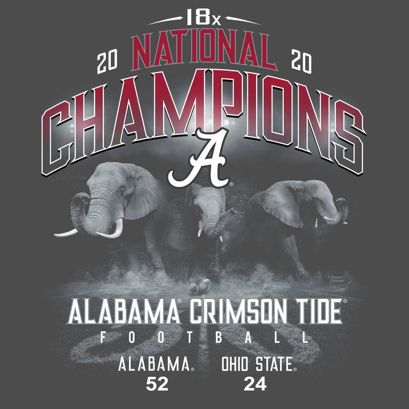 Field Elephants | Alabama 18x National Champions | Long-sleeve T Shirt | Grey