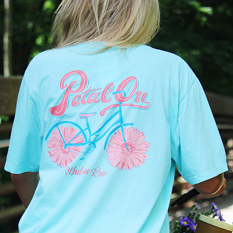 Petal On | Madison Rose's Cute Women's T-Shirt | Aqua