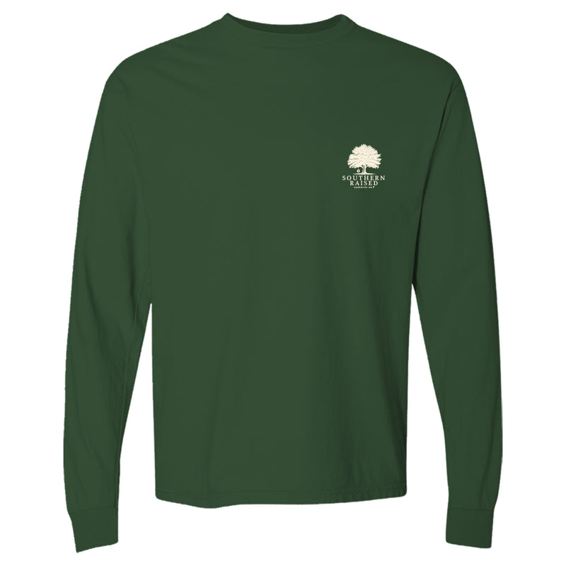 Autumn Tree | Southern Raised Women's Long Sleeve T-Shirt | Forest Green
