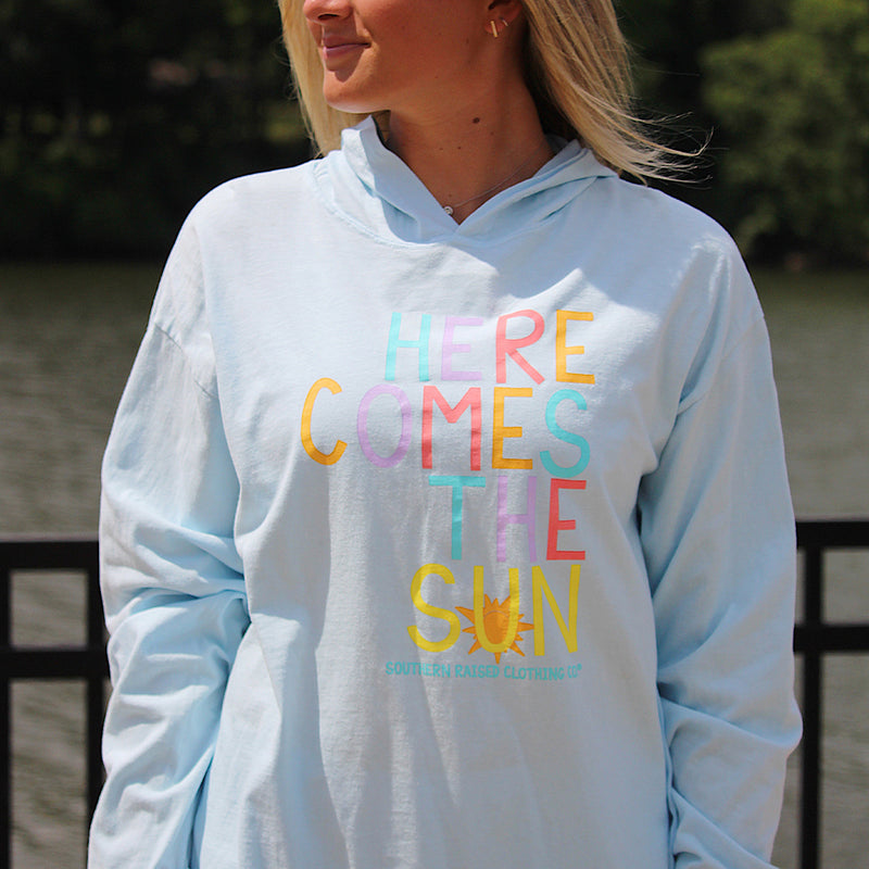 Here Comes the Sun | Southern Raised Women's  Hoodie | Chambray